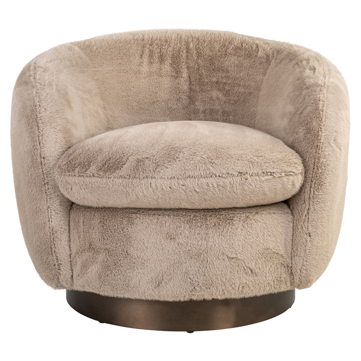 Richmond Loungestoel Colmar Khaki Fluffy Swivel