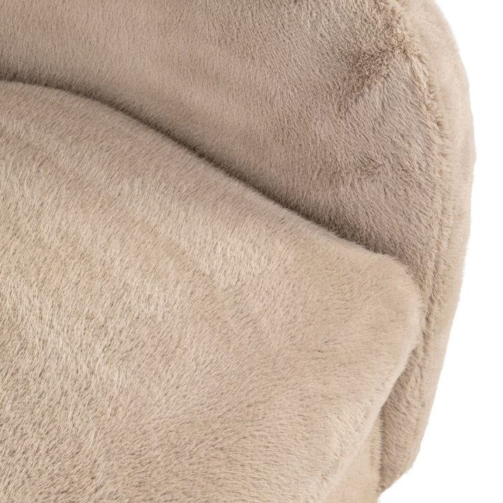Richmond Loungestoel Colmar Khaki Fluffy Swivel