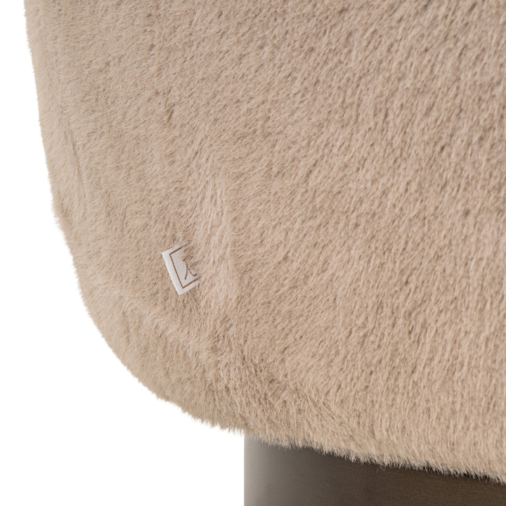 Richmond Loungestoel Colmar Khaki Fluffy Swivel