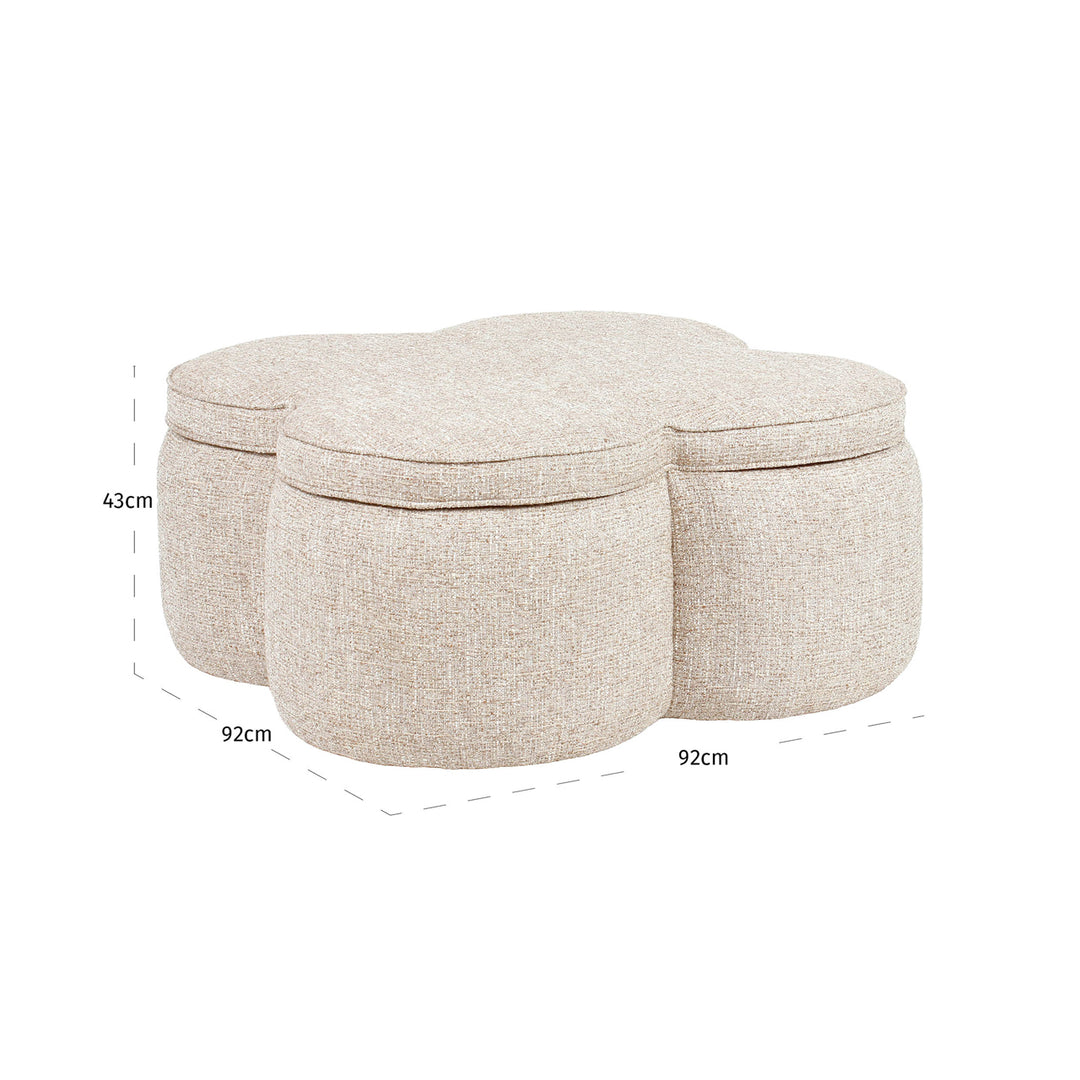 Pouf & Footstool Corbeau Sand Tweed