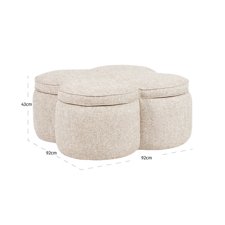 Pouf & Footstool Corbeau Sand Tweed