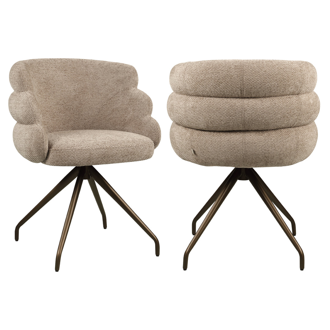 Richmond Eetkamerstoel Kayla Mocca Boldweave Swivel