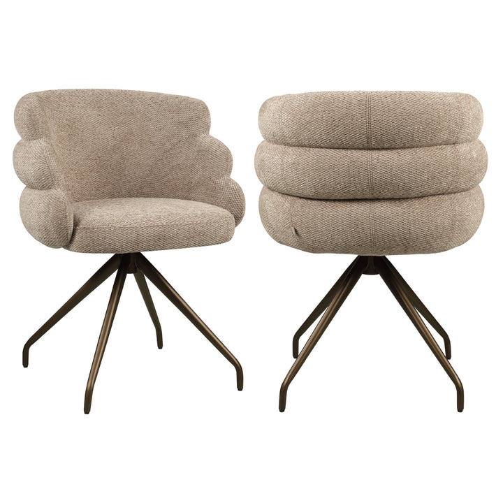 Richmond Eetkamerstoel Kayla Mocca Boldweave Swivel