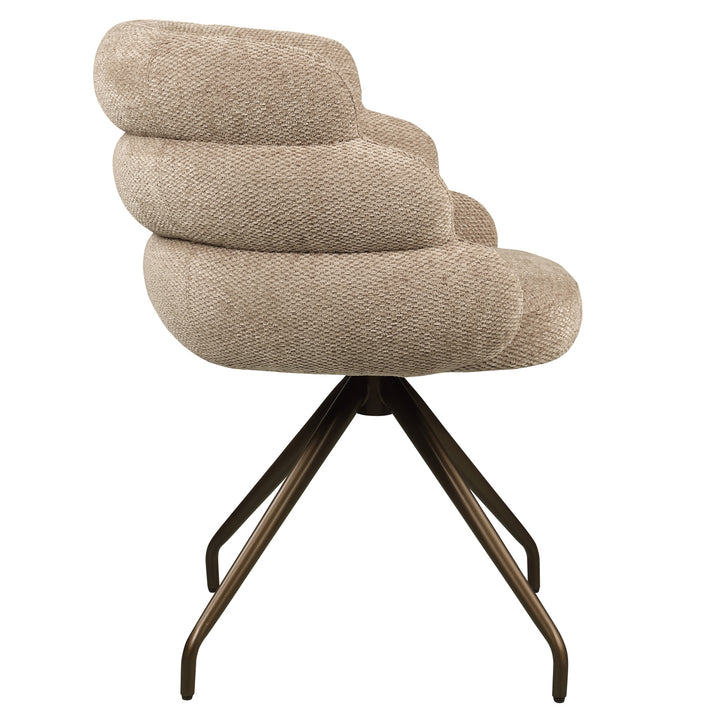 Richmond Eetkamerstoel Kayla Mocca Boldweave Swivel