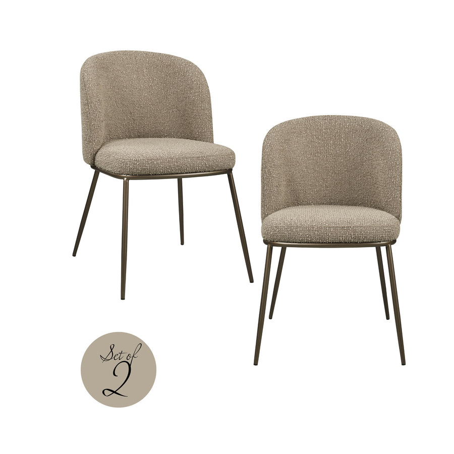 Richmond Eetkamerstoel Elvi Mocca Chunky - set van 2 - setweergave | CéJor Wonen