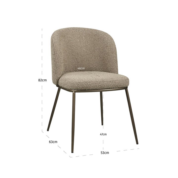 Eetkamerstoel Elvi mocca chunky fire retardant (Set of 2)
