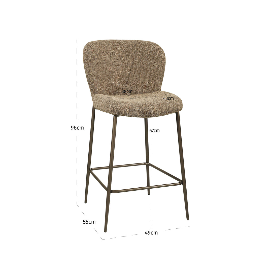 Counterstoel Odarby brown tweed fire retardant