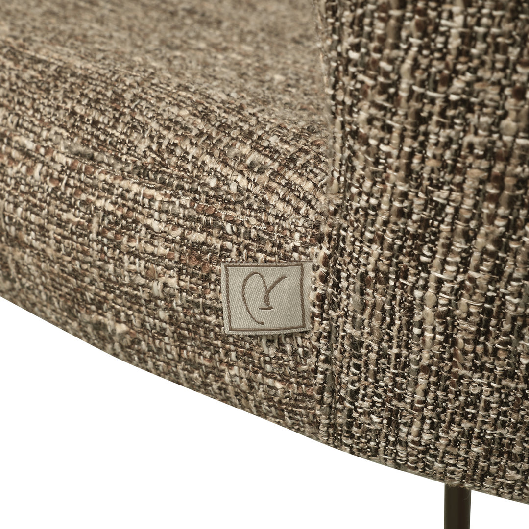 Counterstoel Odarby brown tweed fire retardant