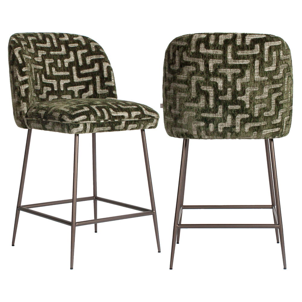 Richmond Counterstoel Pullitzer Moss Labyrinth - meerdere aanzichten | CéJor Wonen