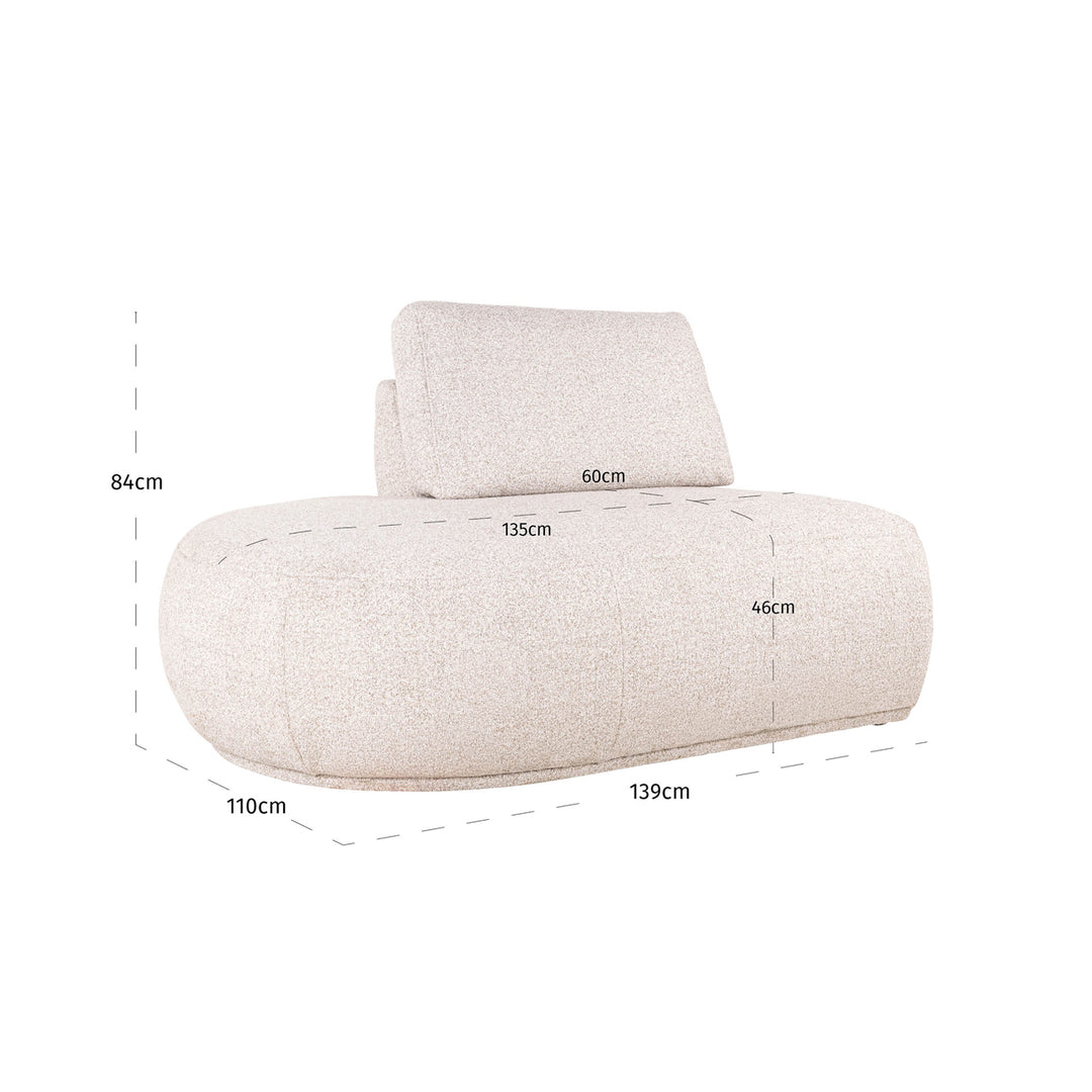 Bench Bolica cayenne ecru ottoman left