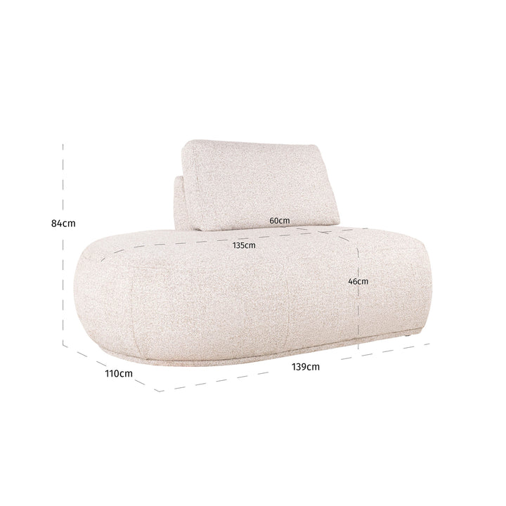 Bench Bolica cayenne ecru ottoman left