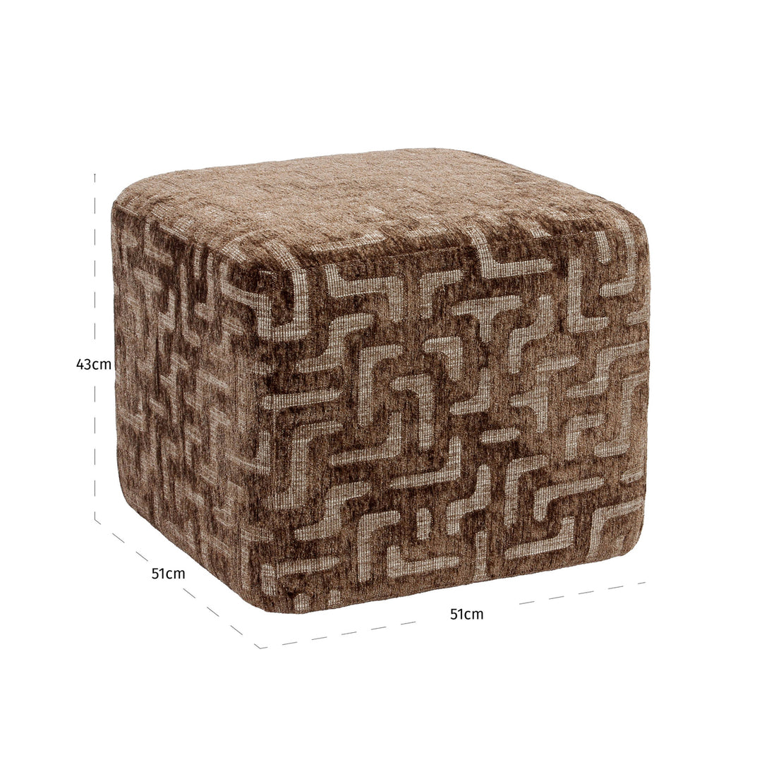 Pouf & Footstool Ciela brown labyrinth