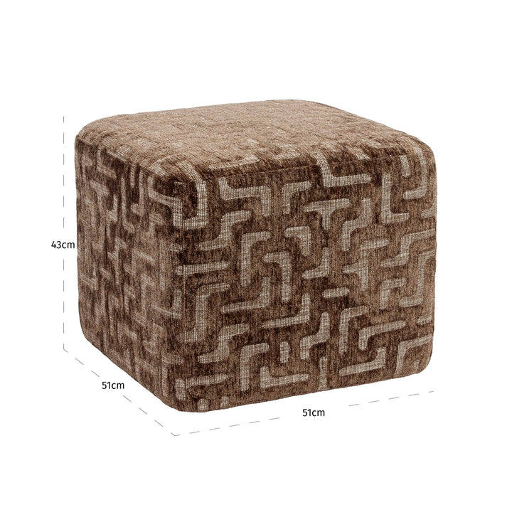 Pouf & Footstool Ciela brown labyrinth