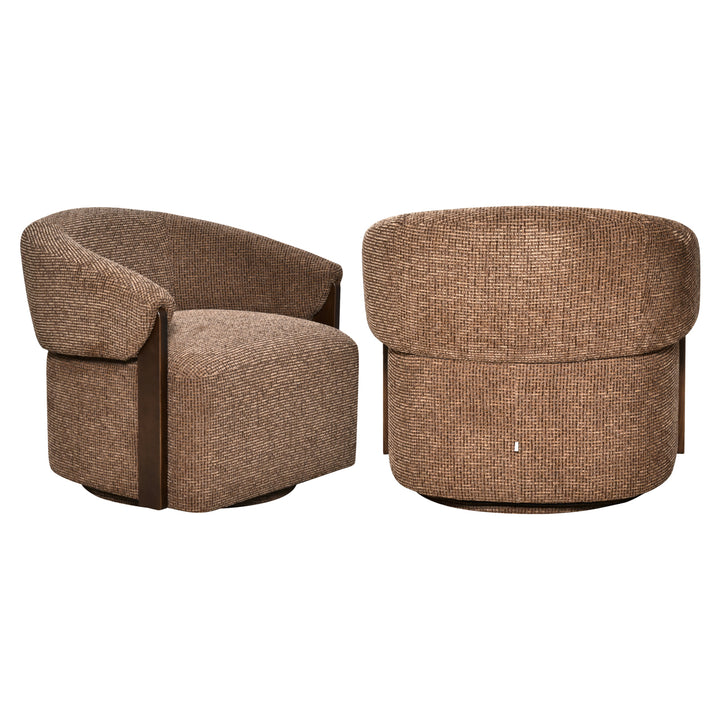 Richmond Loungestoel Marina Brown Blockweave Swivel