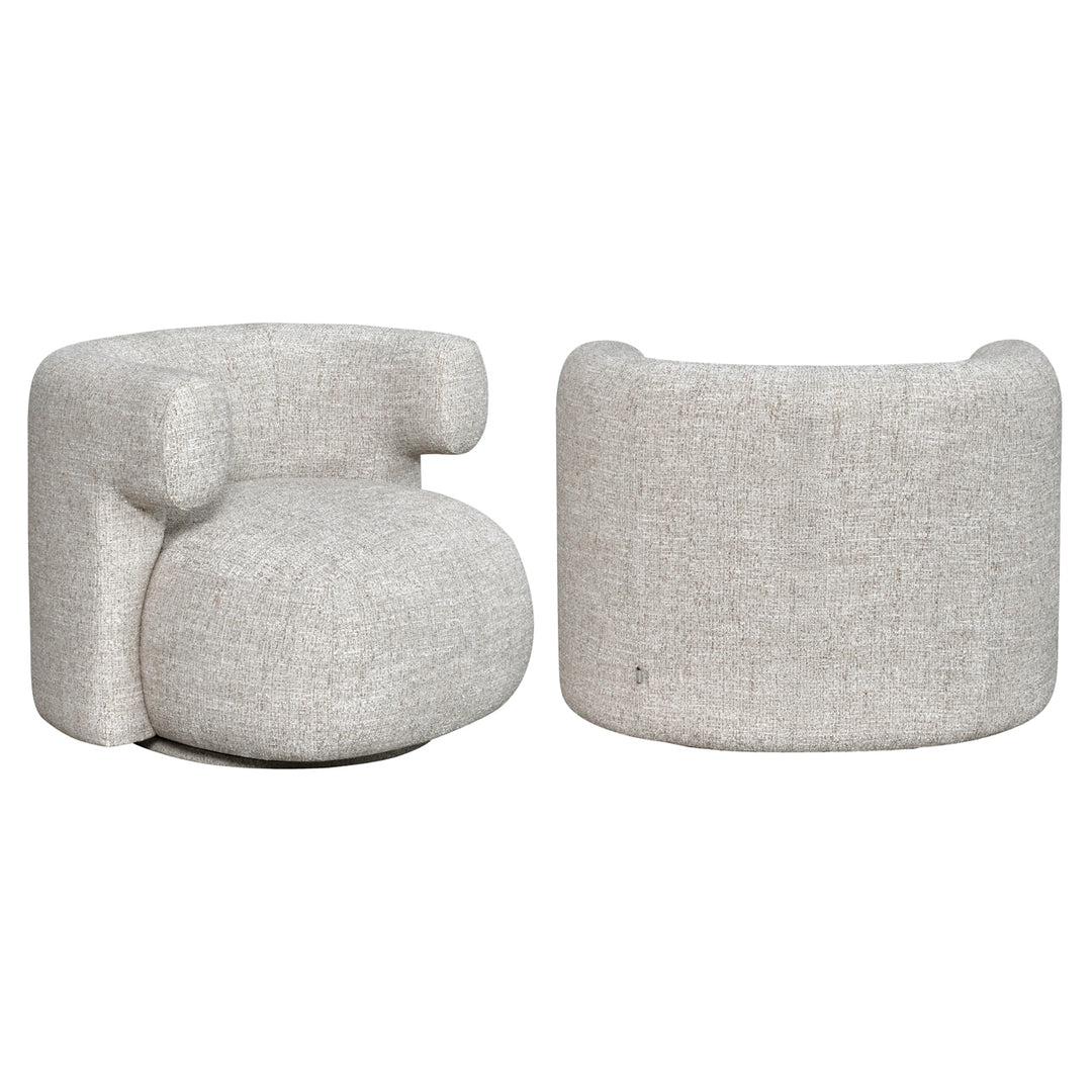 Richmond Loungestoel Talley Crème Tweed Swivel