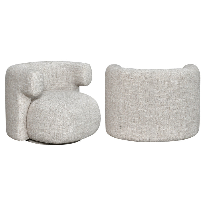 Richmond Loungestoel Talley Crème Tweed Swivel