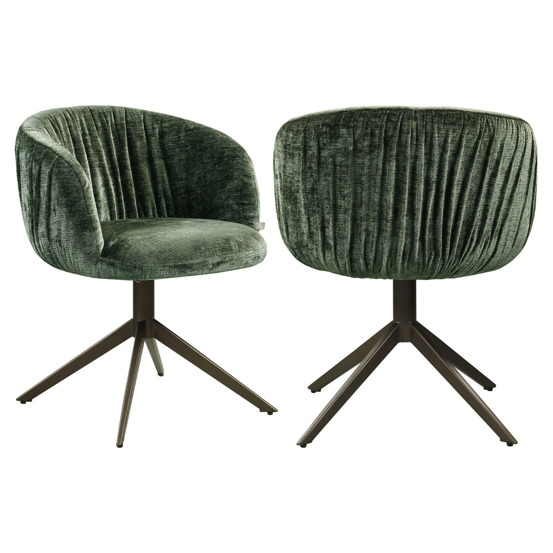 Richmond Eetkamerstoel Cassi Sage Green Chenille Swivel