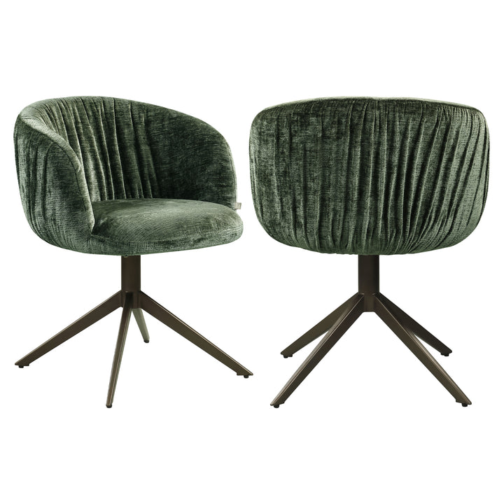 Richmond Eetkamerstoel Cassi Sage Green Chenille Swivel