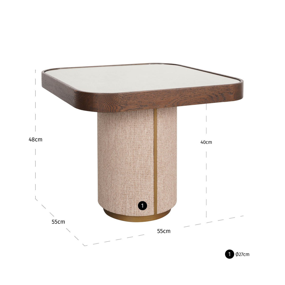 Bijzettafel Willox beige  including glass