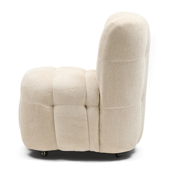 Rivièra Maison Davos Dining Chair w/wheels, Soft Weave Off White