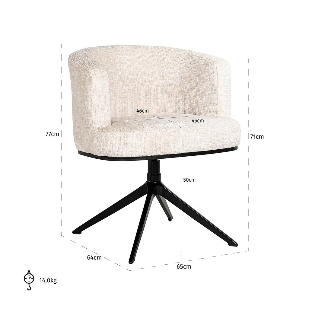 Swivel chair Cheyenne beige chenille (Niagara 902 beige Chenille)