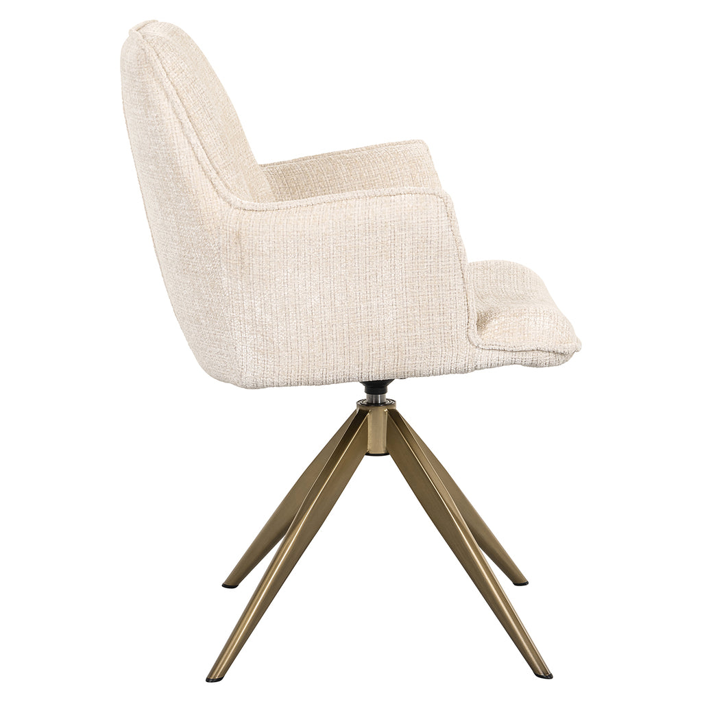 Swivel chair with armrest Dakota beige chenille (Niagara 902 beige Chenille)