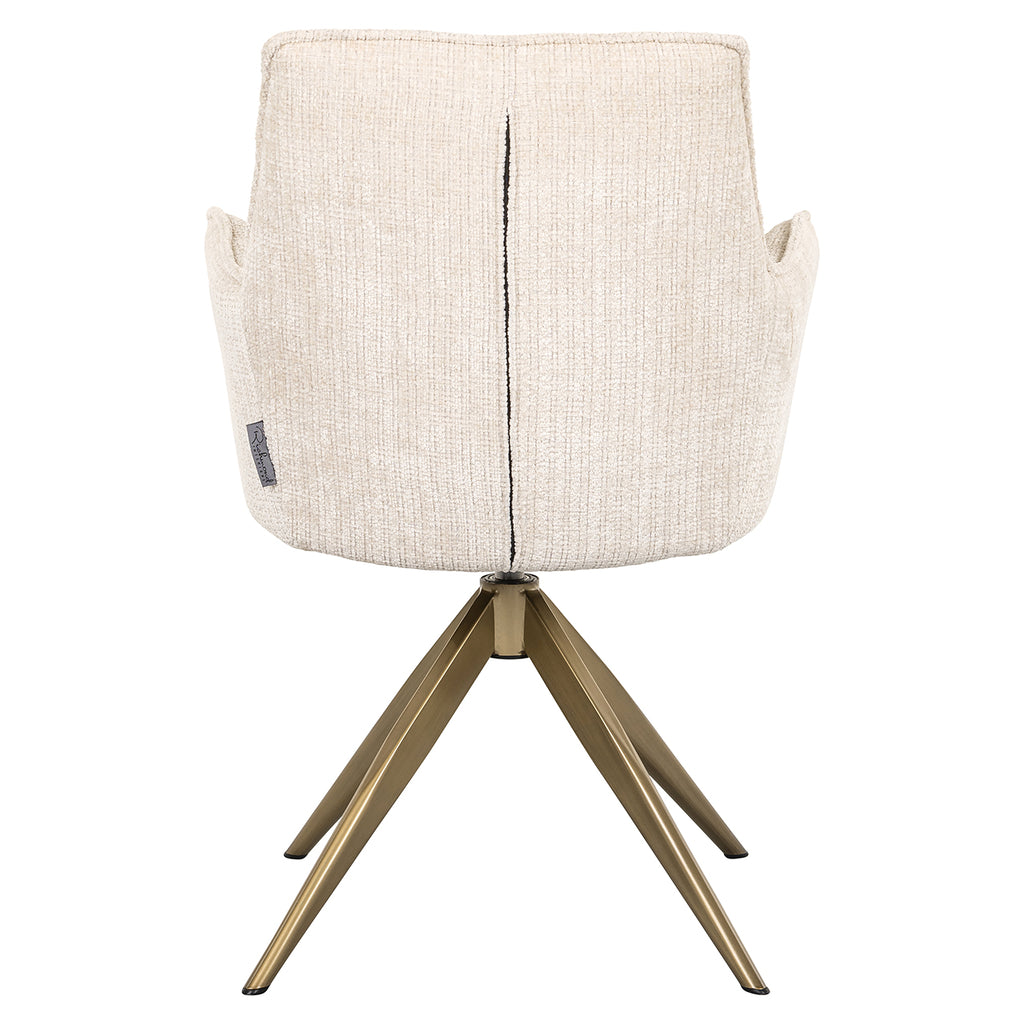 Swivel chair with armrest Dakota beige chenille (Niagara 902 beige Chenille)