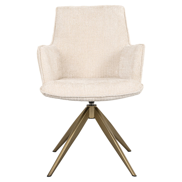 Swivel chair with armrest Dakota beige chenille (Niagara 902 beige Chenille)