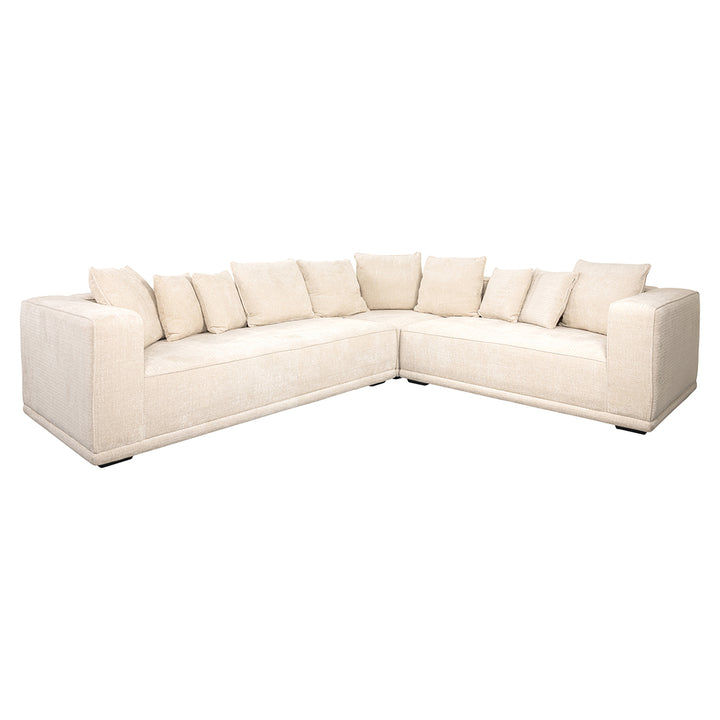 Corner sofa Lusso beige chenille (Niagara 902 beige Chenille)