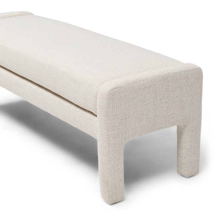 Avalon Bench; Rich Tweed Antique White