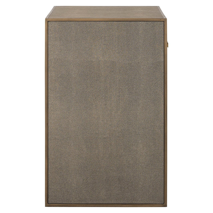 Bedside table Bloomville 1 drawer incl. glass (Brown)