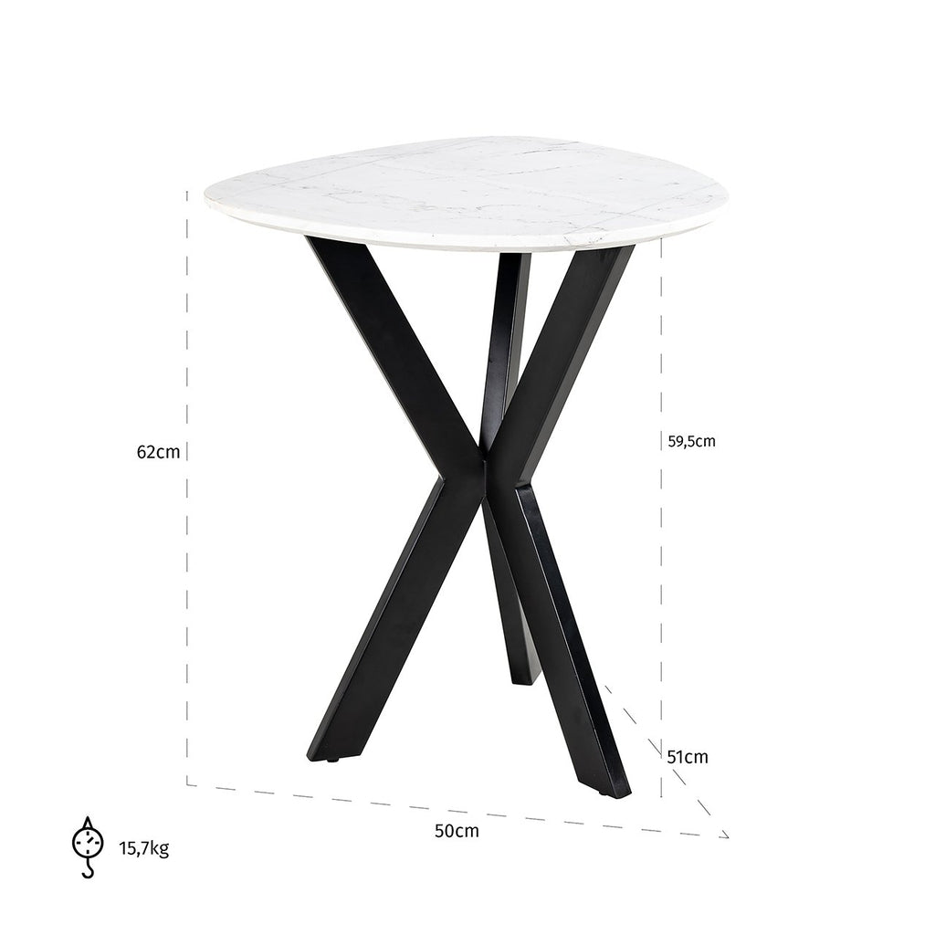 Side table Trocadero white (Black/white)