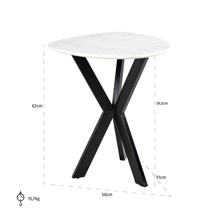 Side table Trocadero white (Black/white)