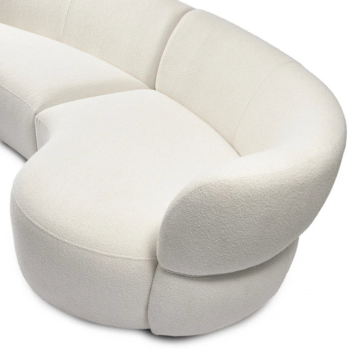 Rivièra Maison San Remo Bank Arm Right 3,5 Peluche Bouclé Simply White