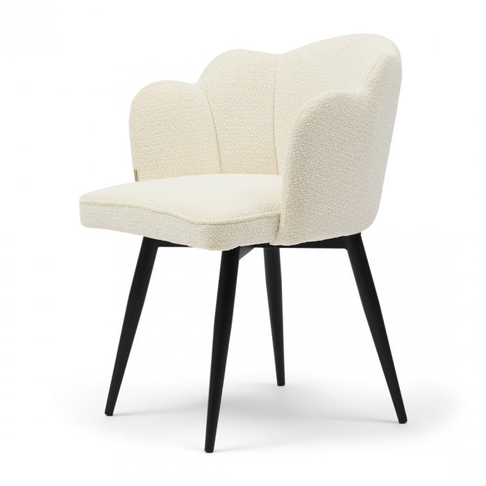 Riviera Maison Drehbarer Esszimmerstuhl Carnaby Elfenbeinweiß 