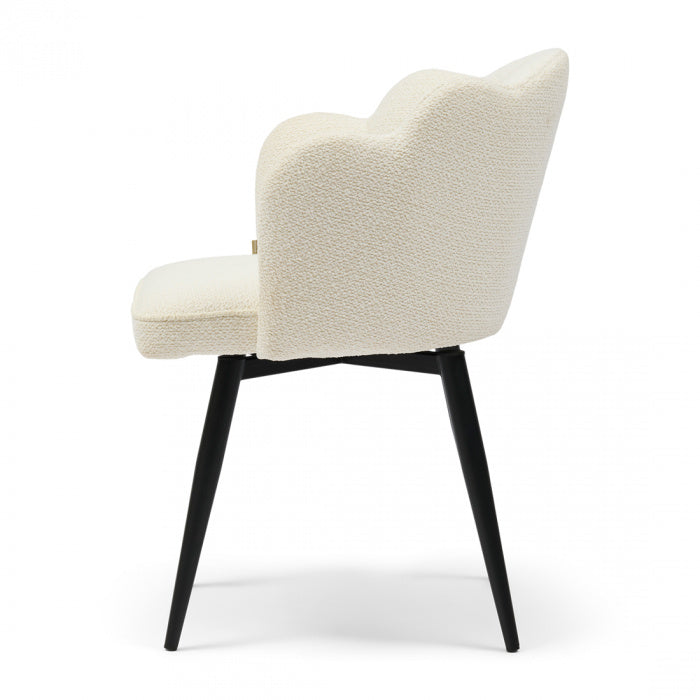 Riviera Maison Drehbarer Esszimmerstuhl Carnaby Elfenbeinweiß 