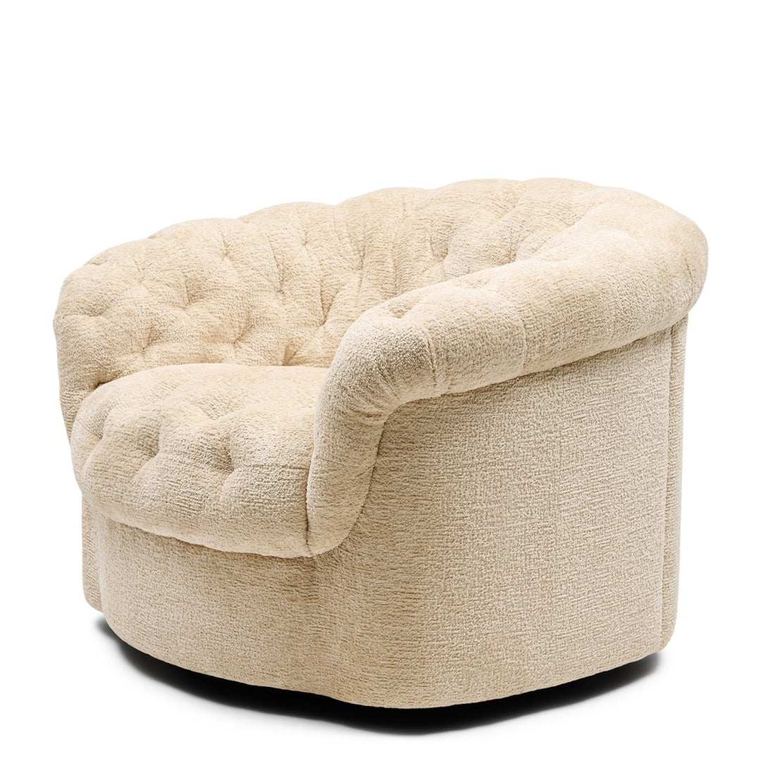 Rivièra Maison Palma Swivel Armchair Mélange Weave Cream
