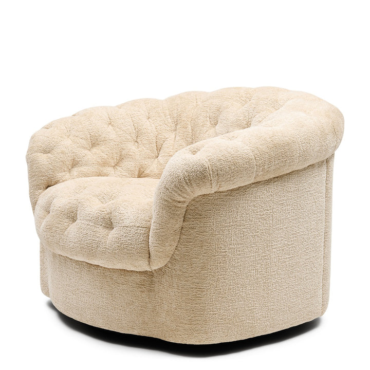 Rivièra Maison Palma Swivel Armchair Mélange Weave Cream