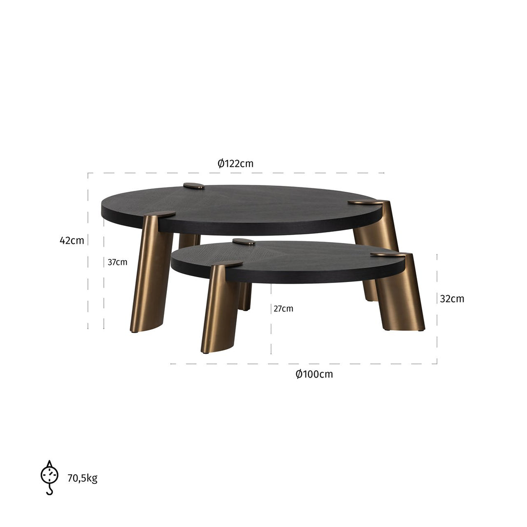 Alexander Jones charcoal coffee table (Brody) (Set of 2)