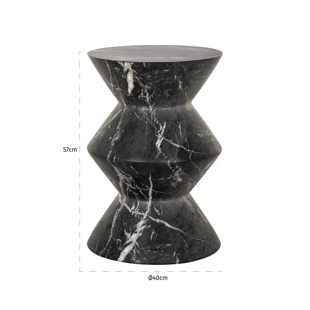Side table Bosco faux black marble (Black)