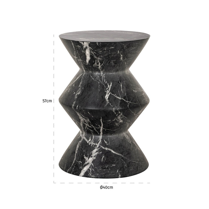 Side table Bosco faux black marble (Black)