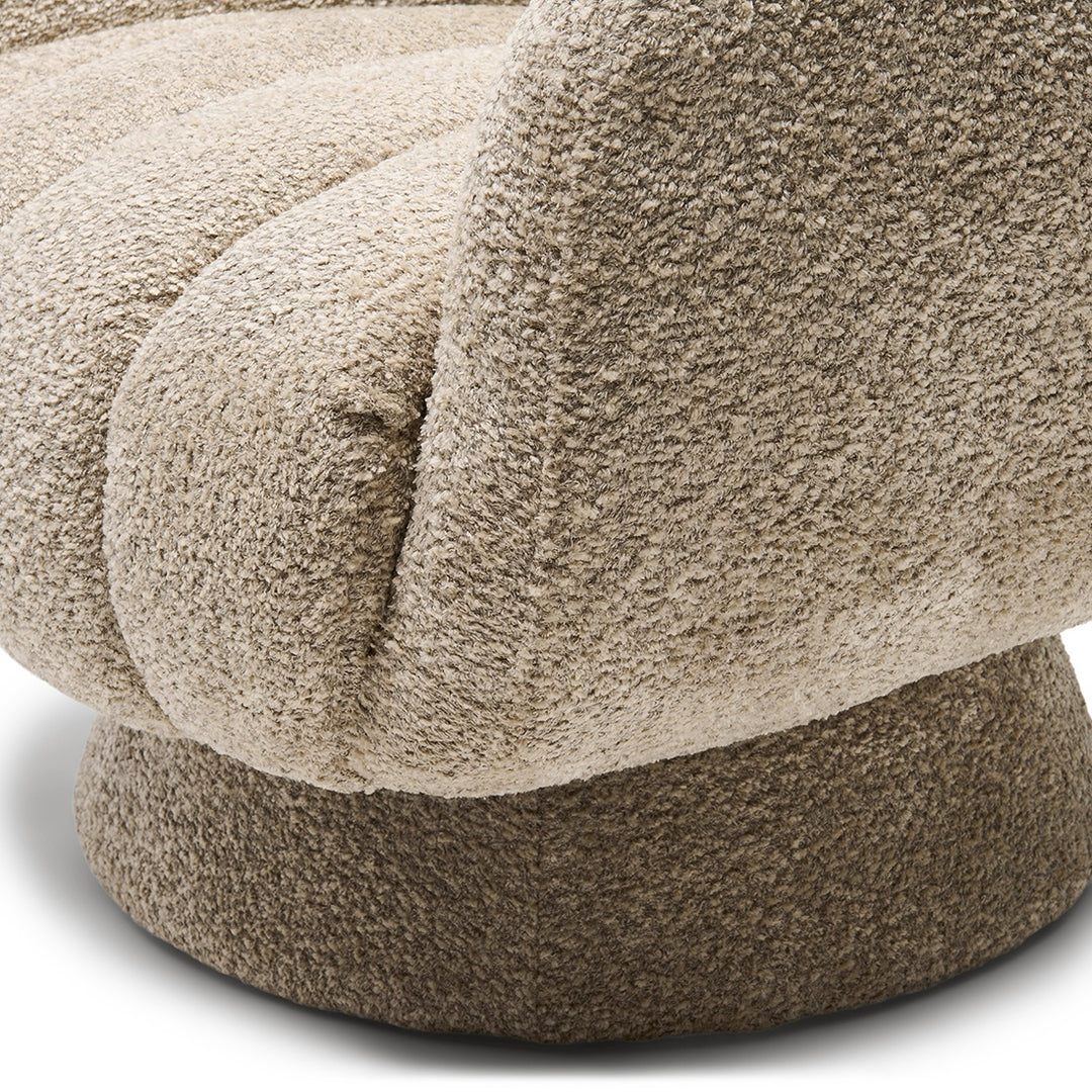 Rivièra Maison Scotia Swivel Armchair Vintage Velvet Classic Cream