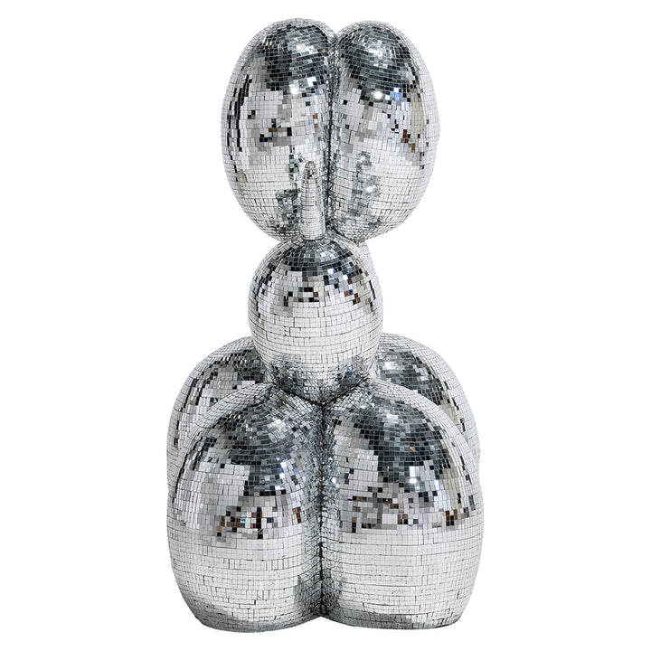 Dog decoration object mirror (Silver)