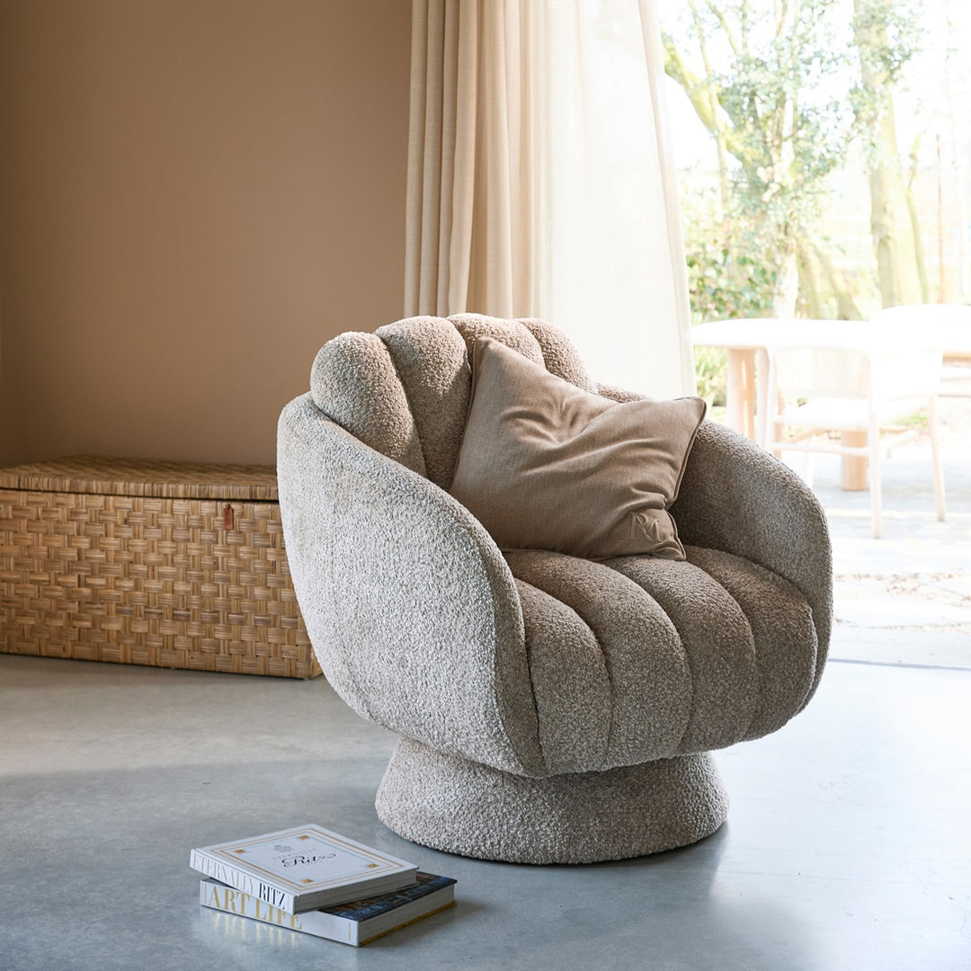 Rivièra Maison Scotia Swivel Armchair Vintage Velvet Sterling Silver