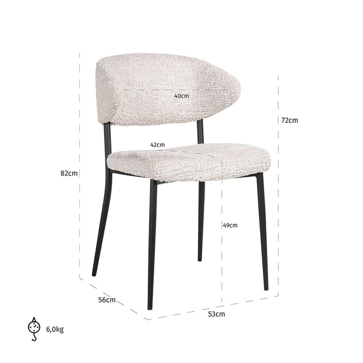 Dining chair Bea (set of 2) Lovely Cream