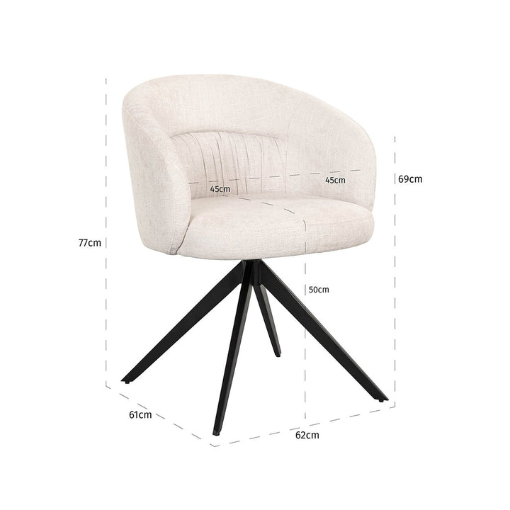 Swivel chair Olivia ecru miami (Miami 102 Ecru)