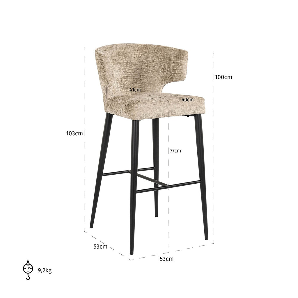 Bar stool Taylor desert fusion fire retardant (FR-Fusion 109 desert)