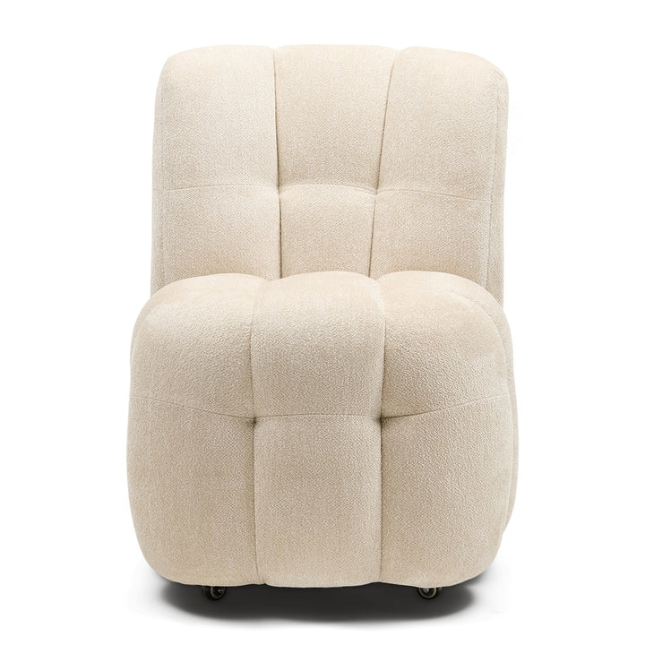 Rivièra Maison Davos Dining Chair w/wheels, Soft Weave Off White