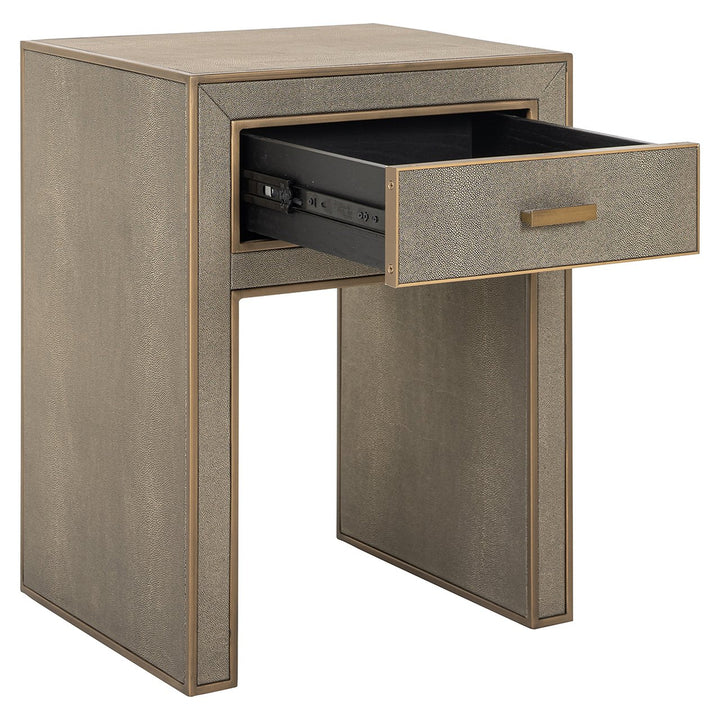 Bedside table Bloomville 1 drawer incl. glass (Brown)