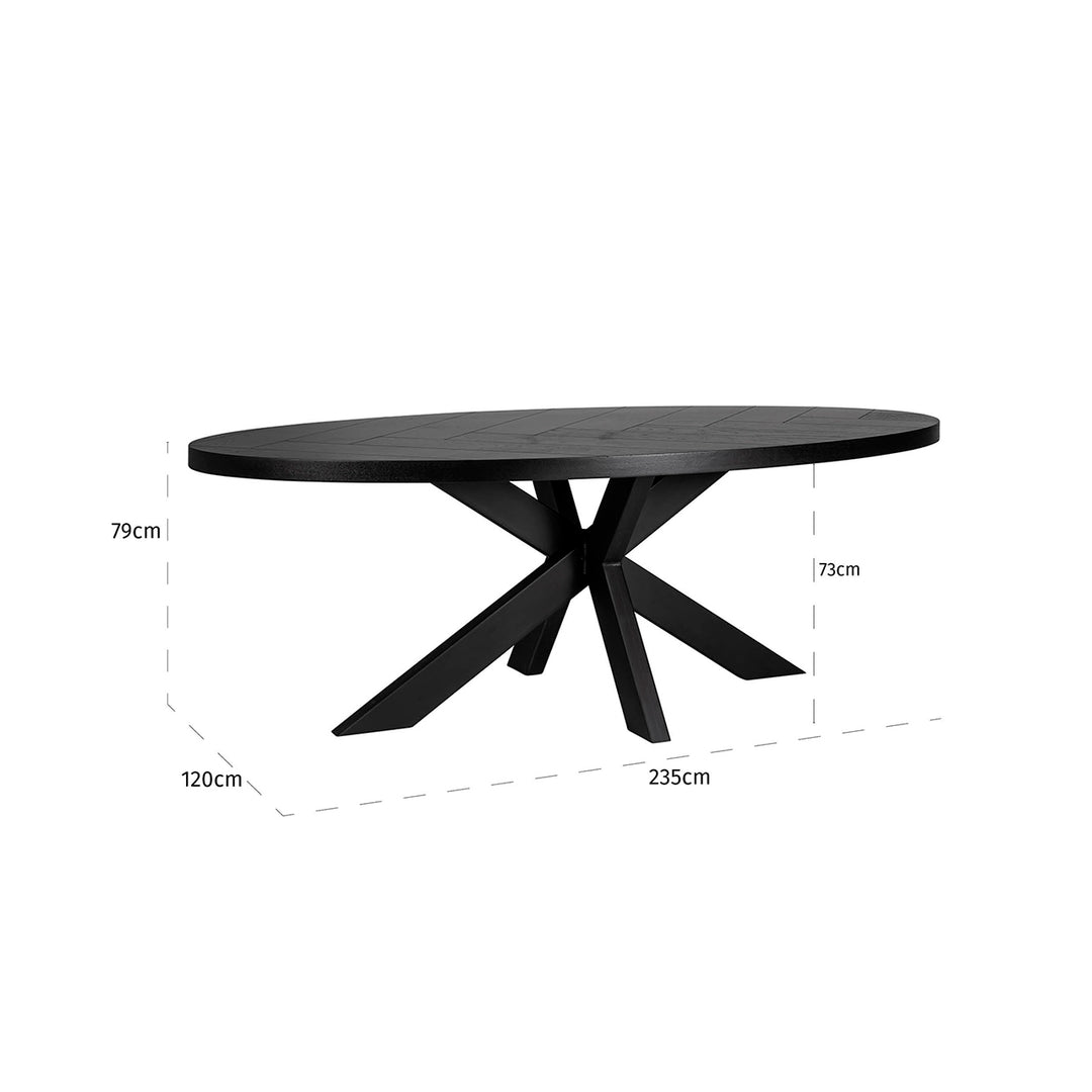 Esstisch „Spider“ mit schwarzem Gestell